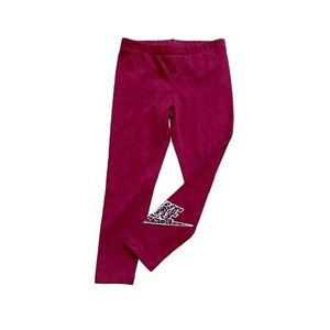 Nike Girls Maroon Leggings Cheetah Print Logo Youth S 4 5 NWOT